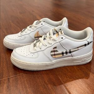 Custom Air Force one with Burberry pattern